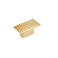 Contemporary Metal Knob 1.56" Overall Length in Aurum Brushed Gold