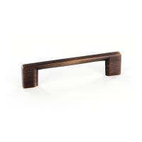 Contemporary Metal Pull 3.77" Center to Center in Brushed Oil-Rubbed Bronze