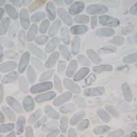 Sliced Carrara White Pebble Tile