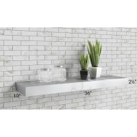 Union White 36" Stainless Steel Floating Shelf