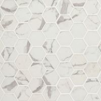 Statuario Celano Hexagon Glass Tile