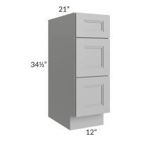 Charlotte Grey 12" Vanity 3-Drawer Base Cabinet