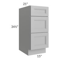 Charlotte Grey 15" Vanity 3-Drawer Base Cabinet
