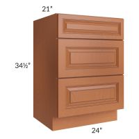 Lexington Cinnamon Glaze 24" Vanity 3-Drawer Base Cabinet - Out of stock through mid June