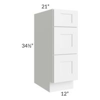 Aspen White Shaker 12" Drawer Base Bathroom Vanity Cabinet