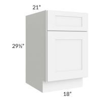 Brilliant White Shaker 18" Drawer File Base Cabinet