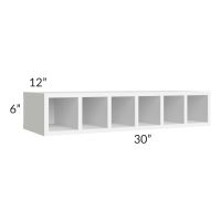 Brilliant White Shaker 30x6 Wine Cubby Wall Cabinet
