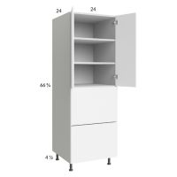 Euro Gloss White 24x71-1/4 Utility Cabinet with 2 Door and 2 Drawers