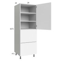 Euro Gloss White 24x71-1/4 Utility Cabinet with 1 Door and 2 Drawers