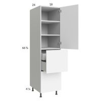 Euro Gloss White 18x71-1/4 Utility Cabinet with 1 Door, 2 Drawers and 1 Inner Drawer