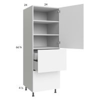 Euro Gloss White 24x71-1/4 Utility Cabinet with 1 Door, 2 Drawers and 1 Inner Drawer