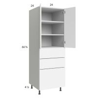 Euro Gloss White 24x71-1/4 Utility Cabinet with 2 Doors and 3 Drawers