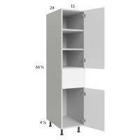 Euro Gloss White 15x71-1/4 Utility Cabinet with 2 Doors and 1 Drawer
