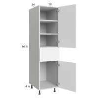 Euro Gloss White 18x71-1/4 Utility Cabinet with 2 Doors and 1 Drawer