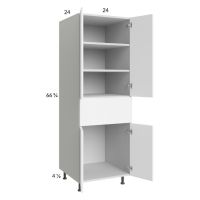 Euro Gloss White 24x71-1/4 Utility Cabinet with 2 Doors and 1 Drawer