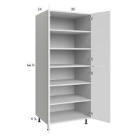 Euro Gloss White 30x71-1/4 Utility Cabinet with 2 Doors
