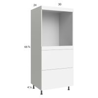 Euro Gloss White 30x71-1/4 Single Oven Cabinet with 2 Drawers