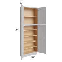 Midtown Painted Grey Shaker 30x12x84 Pantry Cabinet 