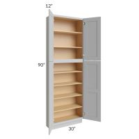 Midtown Painted Grey Shaker 30x12x90 Pantry Cabinet 