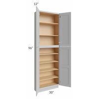 Midtown Painted Grey Shaker 30x12x96 Pantry Cabinet 