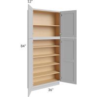 Midtown Painted Grey Shaker 36x12x84 Pantry Cabinet