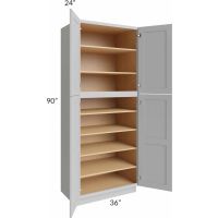 Midtown Painted Grey Shaker 36x24x90 Pantry Cabinet