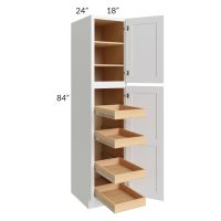 Lakewood White 18x84x24 Wall Pantry Cabinet with 4 Rollout Trays