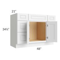 Lakewood White 48" Vanity Base Cabinet