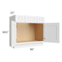Lakewood White 36" Vanity Base Cabinet