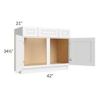 Lakewood White 42" Vanity Base Cabinet