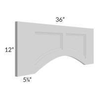 Midtown Painted Grey Shaker 36" Arched Recessed Panel Valance (Trimmable)