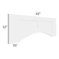 Salem White 42" Arched Raised Panel Valance (Trimmable)
