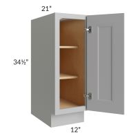 Union Grey 12" Full Height Door Vanity Base Cabinet