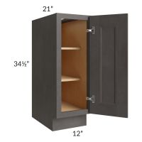 Salem Dark Grey 12" Full Height Door Vanity Base Cabinet