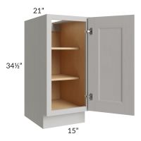 Salem Light Grey 15" Full Height Door Vanity Base Cabinet