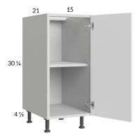 Euro Gloss White 15" Full Height Door Vanity Base Cabinet
