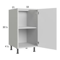 Euro Gloss White 18" Full Height Door Vanity Base Cabinet