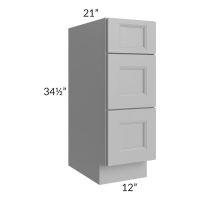 Union Grey 12" Vanity 3-Drawer Base Cabinet