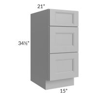Union Grey 15" Vanity 3-Drawer Base Cabinet