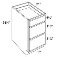 15" Vanity 3-Drawer Base Cabinet