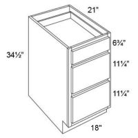 18" Vanity 3-Drawer Base Cabinet