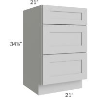 Midtown Painted Grey Shaker 21" Vanity Drawer Base Cabinet