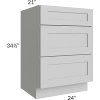 Midtown Painted Grey Shaker 24" Vanity Drawer Base Cabinet