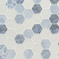 Vista Azul Hexagon Glass Tile