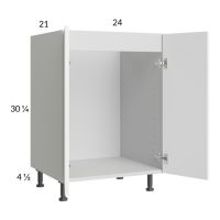 Euro Gloss White 24" Full Height Door Vanity Sink Base Cabinet