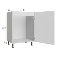Euro Gloss White 24" Full Height Door Vanity Sink Base Cabinet with 1 Door