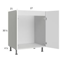 Euro Gloss White 27" Full Height Door Vanity Sink Base Cabinet