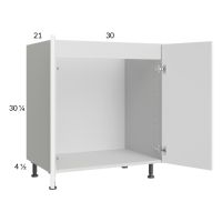 Euro Gloss White 30" Full Height Door Vanity Sink Base Cabinet