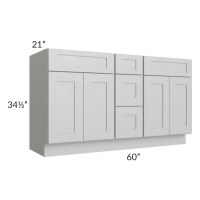 Midtown Painted Grey Shaker 60" Vanity Sink and Drawer Combo