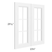 Dakota White 24x30 Mullion Glass Doors Only with Glass Included